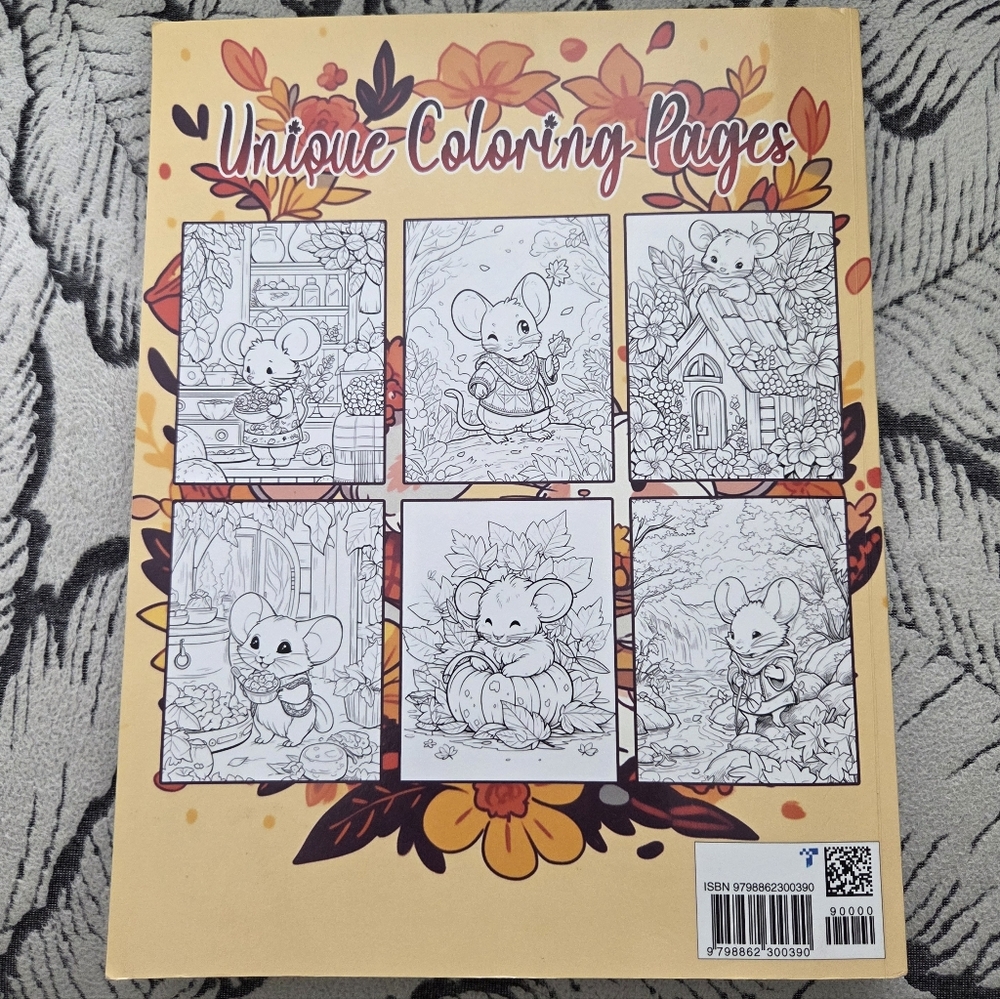 Autumn Mouse Coloring Book - Picture 3 of 16